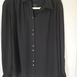 Ann Taylor Black Blouse Size LT